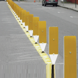 Metallic Lane Divider Reboundable Post with Hazard Markers – Pioneer Swift